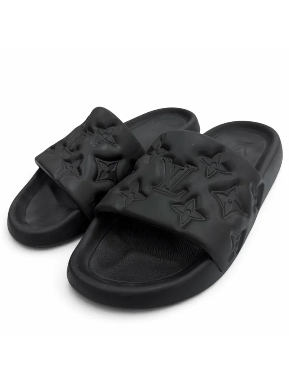 Louis Vuitton Waterfront Line Rubber Monogram Sandals Black